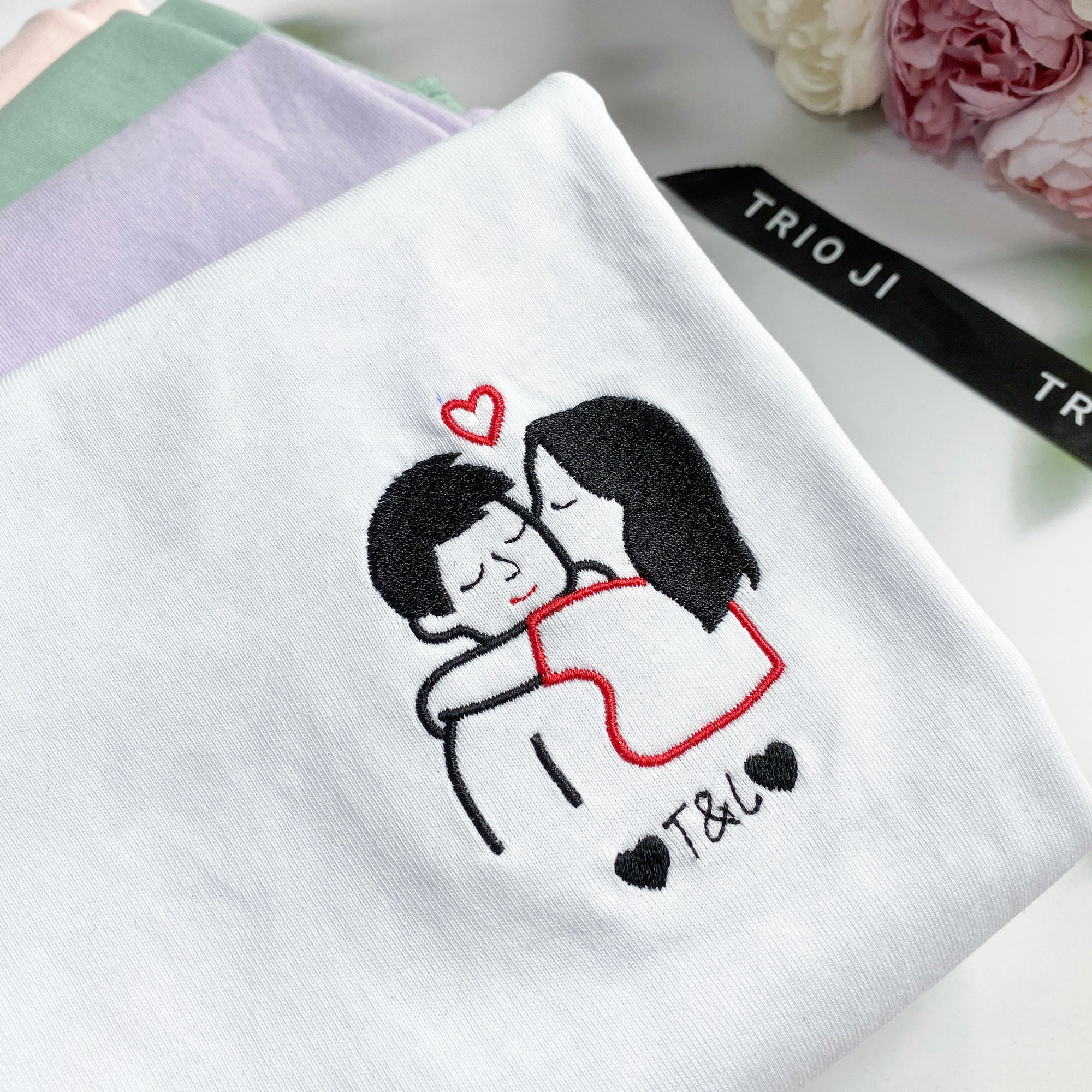 Couple Kiss - Personalized Embroidered Apparel - Gift For Couple IMG_0523.jpg?v=1743397439