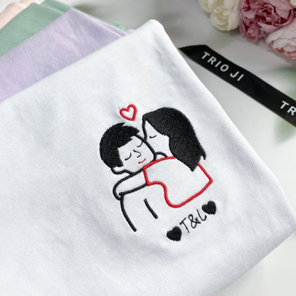 Couple Kiss - Personalized Embroidered Apparel - Gift For Couple IMG_0523.jpg?v=1743397439