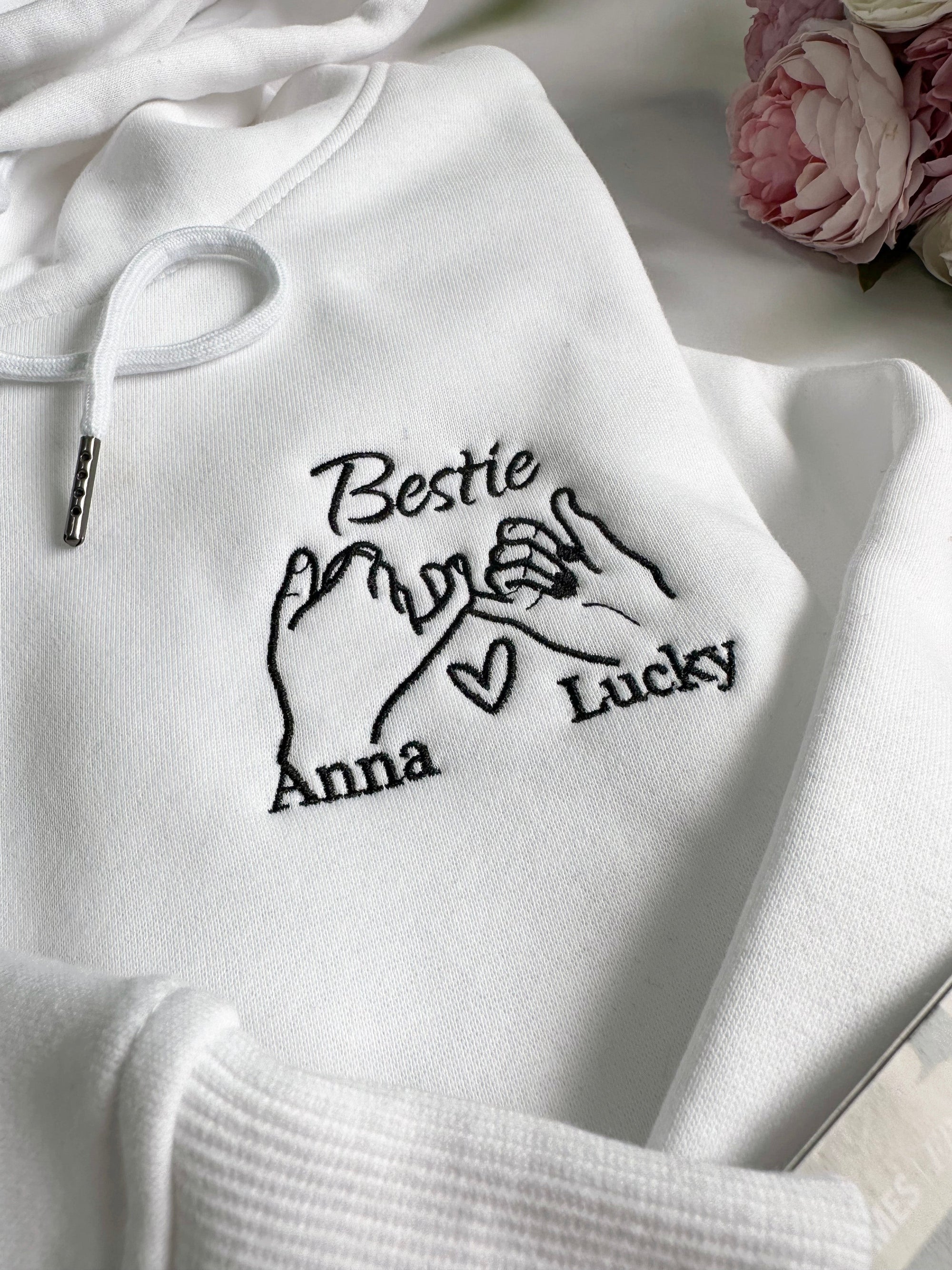 Besties Promise Hand - Personalized Embroidered Apparel - Gift For Friends, Bestie, Birthday IMG_6473.jpg?v=1743397404