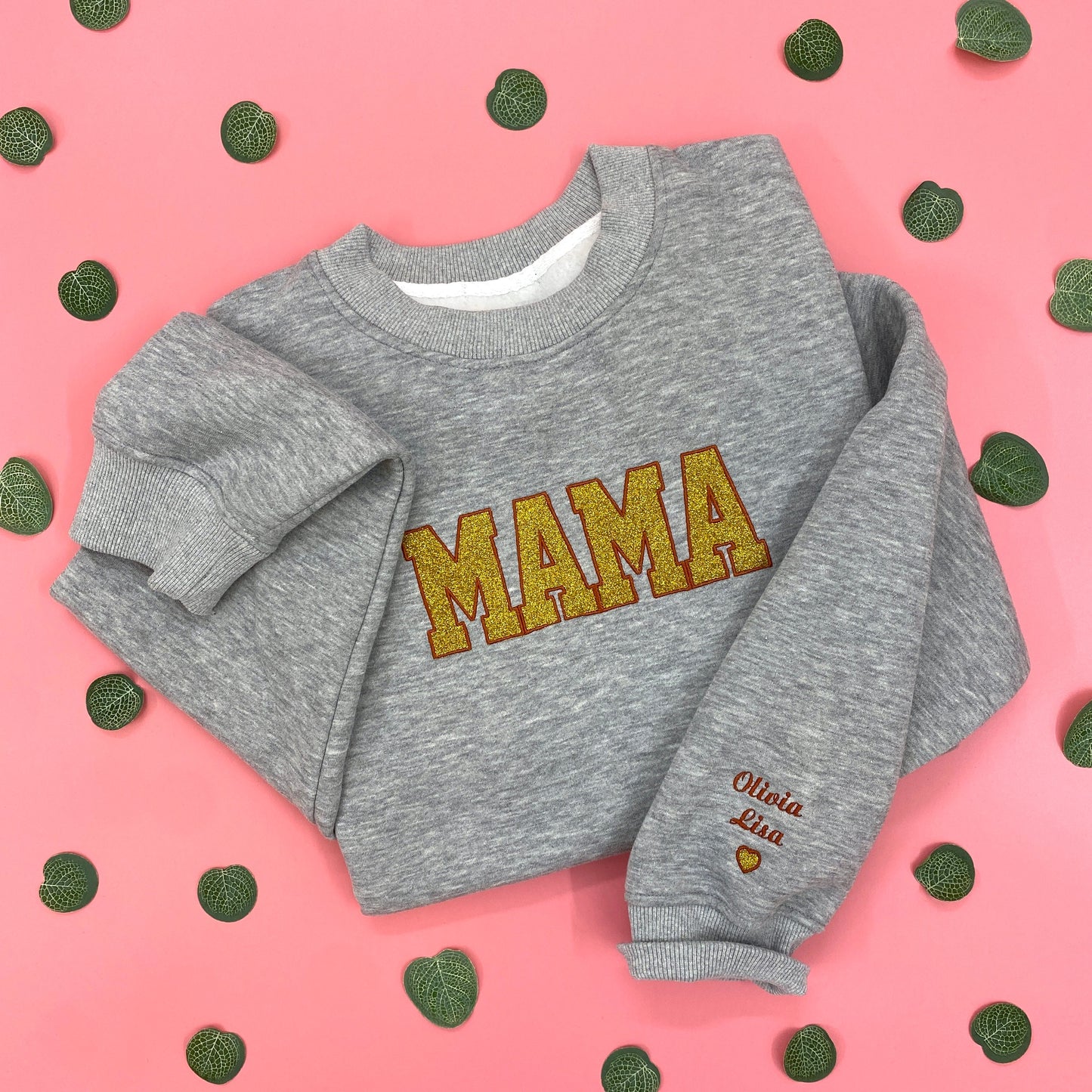 Mama Glitter Est Year Custom Kid Name Embroidered Shirt IMG_E2024.1.jpg