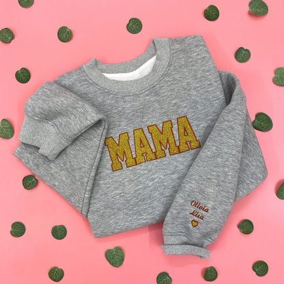 Mama Glitter Est Year Custom Kid Name Embroidered Shirt IMG_E2024.1.jpg