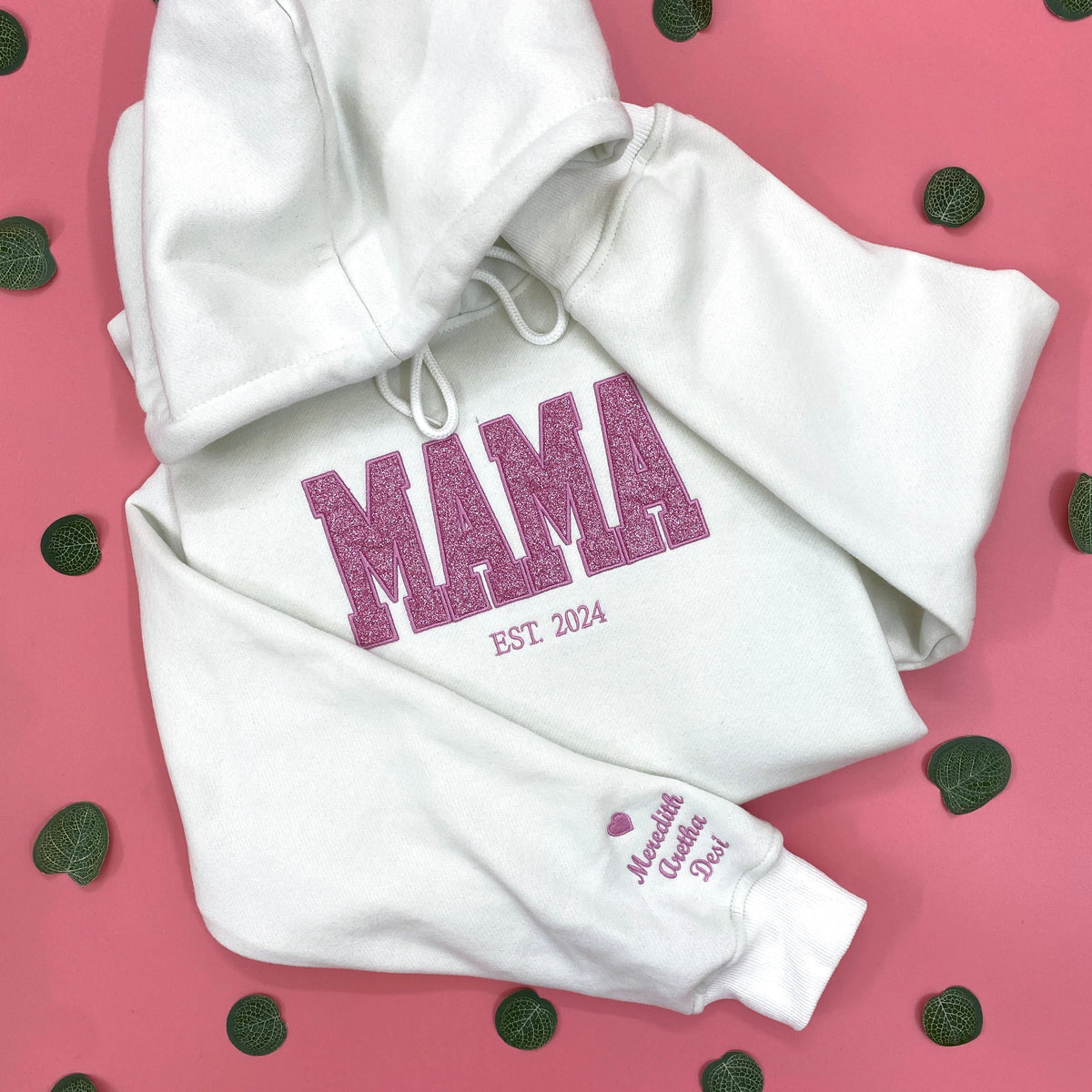 Mama Glitter Est Year Custom Kid Name Embroidered Shirt IMG_E2084.1.jpg