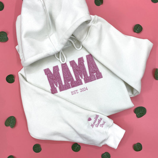 Mama Glitter Est Year Custom Kid Name Embroidered Shirt IMG_E2084.1.jpg