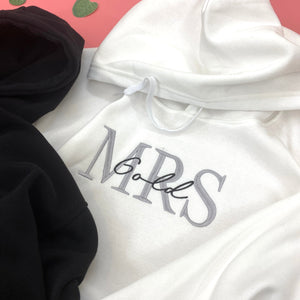 Mrs And Mr Embroidered Sweatshirt, Date On Sleeve IMG_E3469.1.jpg