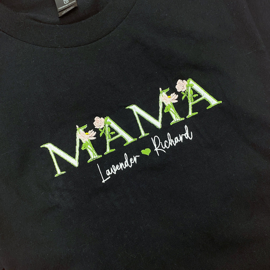 Mama Embroidered Fall Floral - Personalized Embroidered Apparel - Gift For Mother, Grandma, Sister IMG_E3519.1.jpg