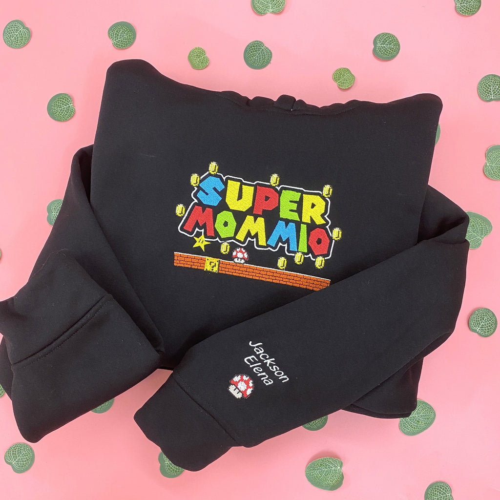 Super Mommio With Kids Name Embroidered Shirt IMG_E4341.jpg