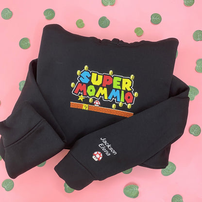 Super Mommio With Kids Name Embroidered Shirt IMG_E4341.jpg