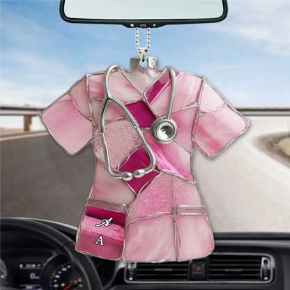 Sea Glass Nurse Scrub - Personalized 3D Ornament
