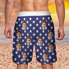 Custom Photo American Flag - Personalized Unisex Beach Shorts
