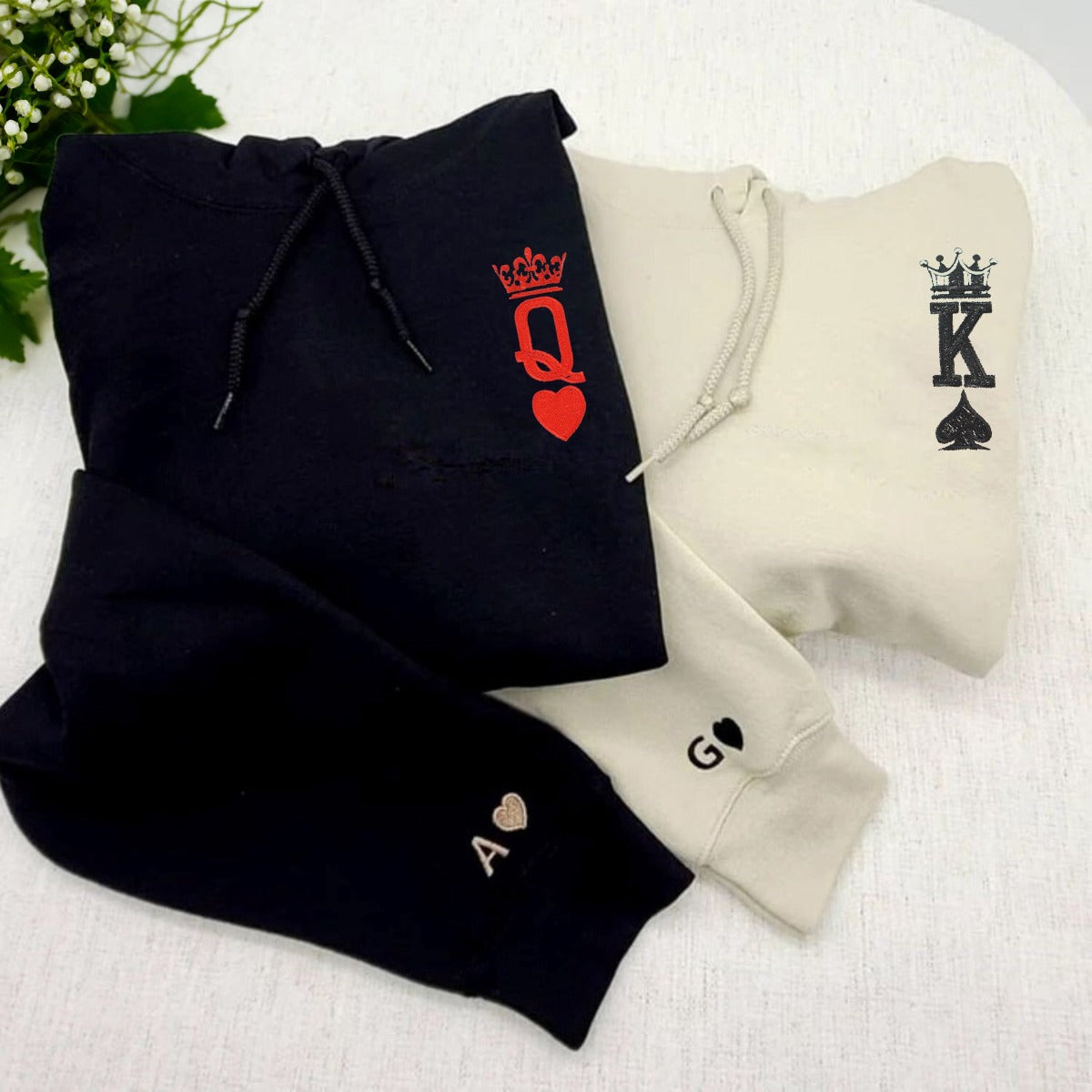 King and Queen Hoodie or Sweatshirt Embroidered, Personalized His Her Gift for Valentine's Day KingQueenSweatshirt2_5000x_f9cd3f3b-a139-4753-8c26-b87d01b3f68b.jpg