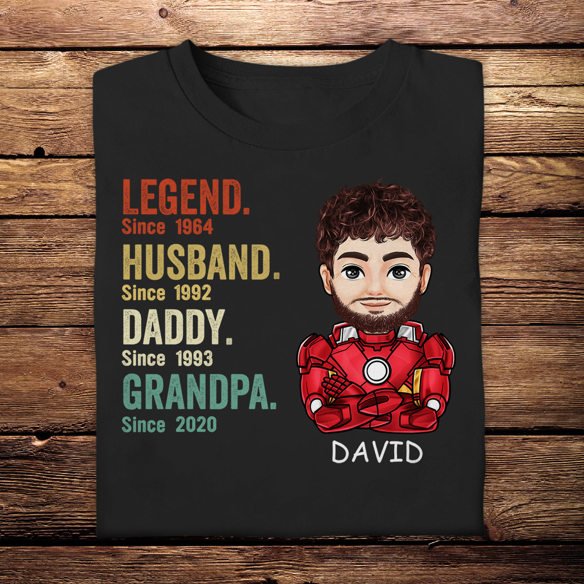 Legend Husband Daddy Papa Superhero - Personalized Apparel - Gift For Father, Dad, Papa, Father's Day LED6C1_1.jpg