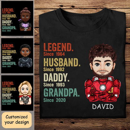 Legend Husband Daddy Papa Superhero - Personalized Apparel - Gift For Father, Dad, Papa, Father's Day LEGEND_4.jpg