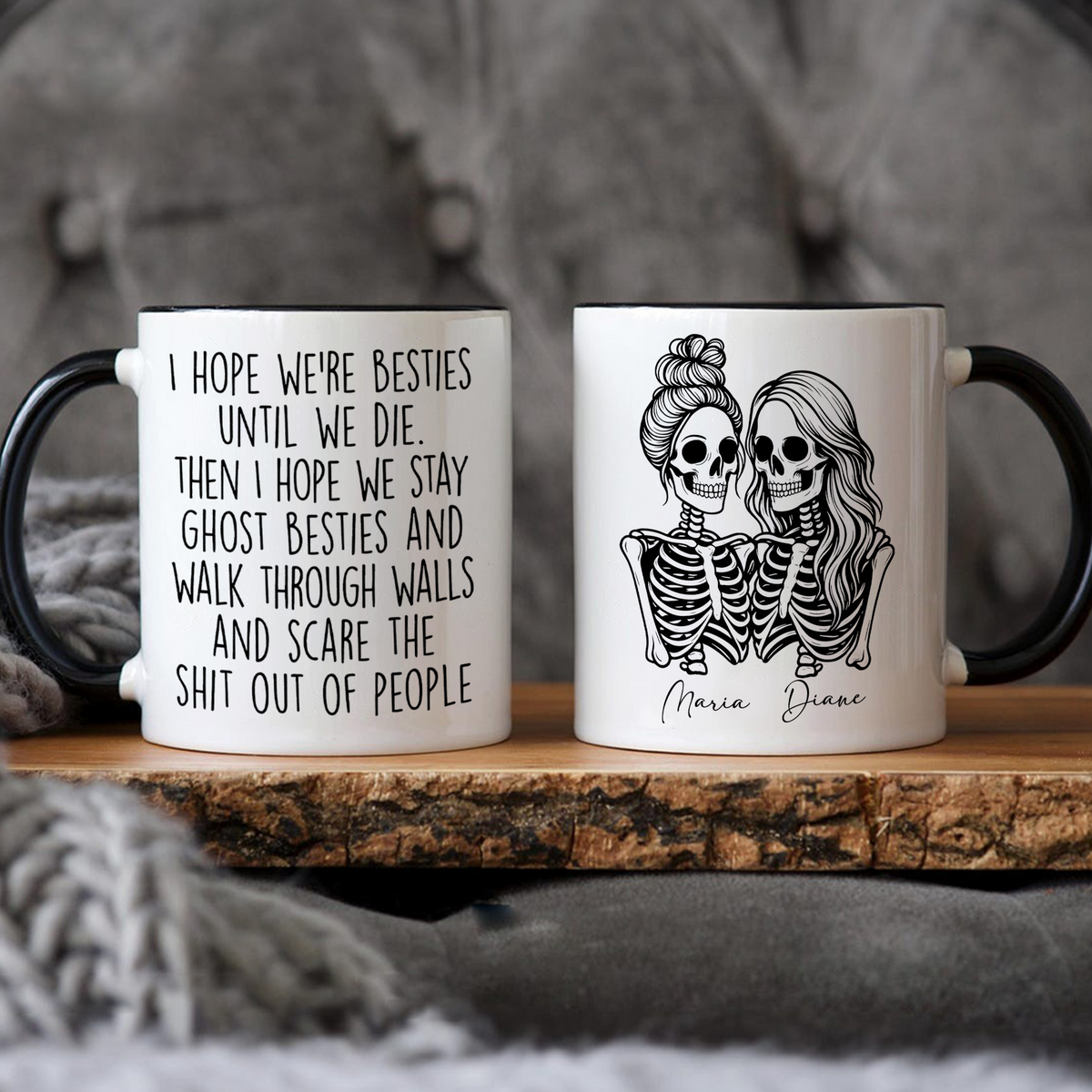 I Hope We're Friends Until We Die - Personalized Mug - Halloween Gift for Best Friends