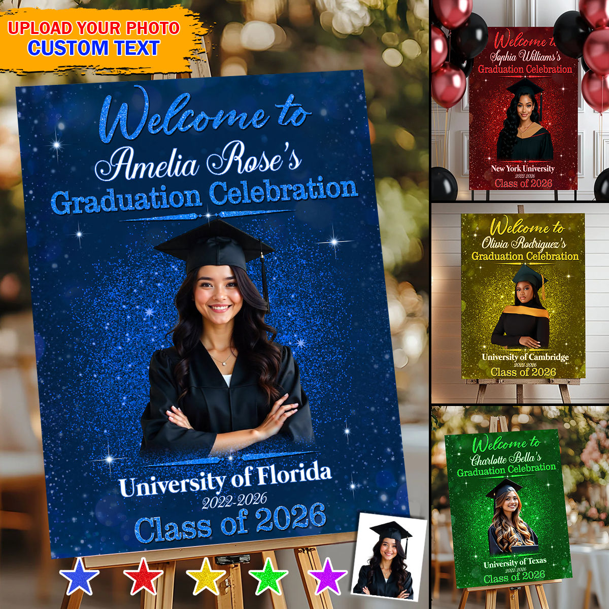 Graduation Shine Photo Personalized Welcome Sign Party