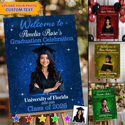 Graduation Shine Photo Personalized Welcome Sign Party