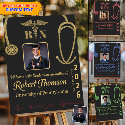 Graduation Nurse Photo Personalized Welcome Sign Party