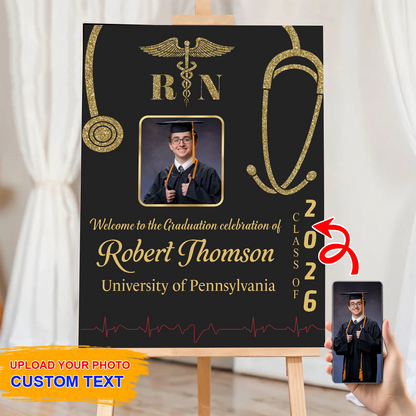 Graduation Nurse Photo Personalized Welcome Sign Party