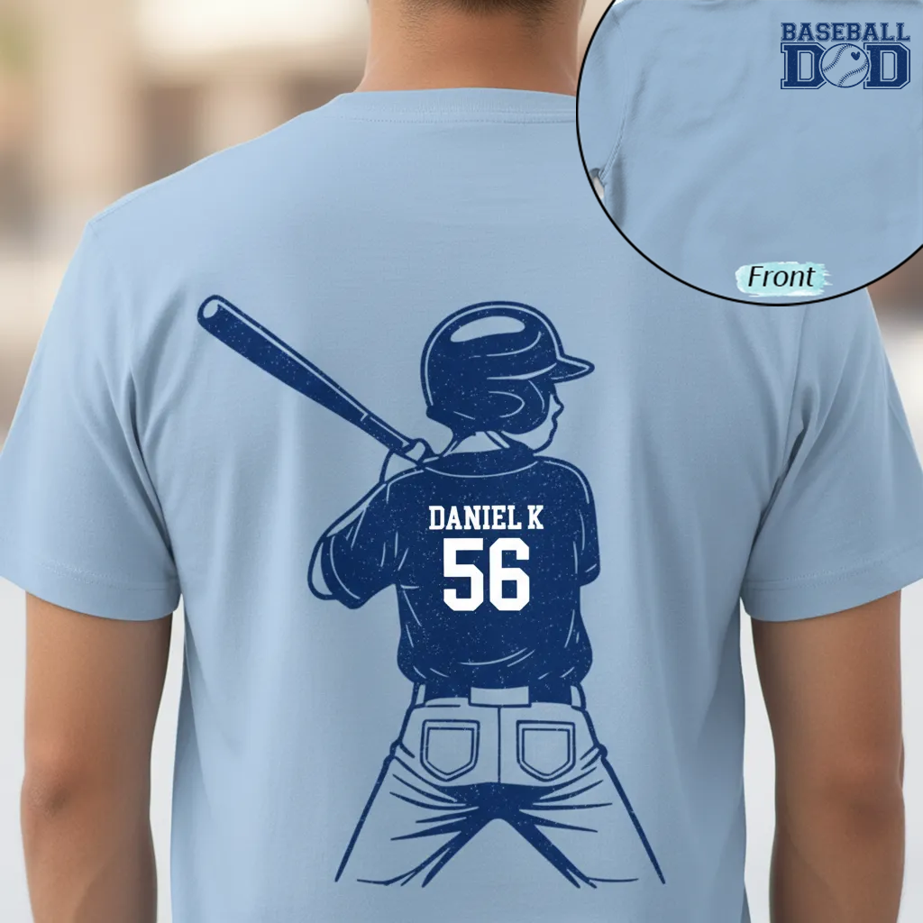 Personalized Baseball Mom Shirt Custom Kids Name & Number Tee