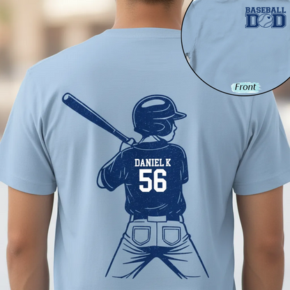 Personalized Baseball Mom Shirt Custom Kids Name & Number Tee