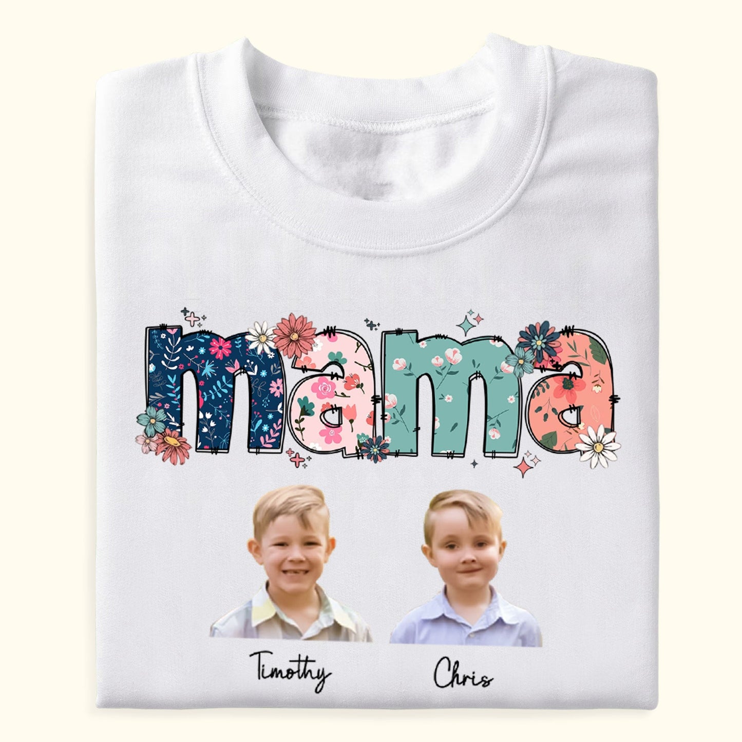 Floral Mama Custom Photo And Kids Name - Personalized Shirt - Gift For Mom, Mother's Day, Birthday's Gift Mockup_06f00907-e305-41c5-a054-9db6315413c2.jpg