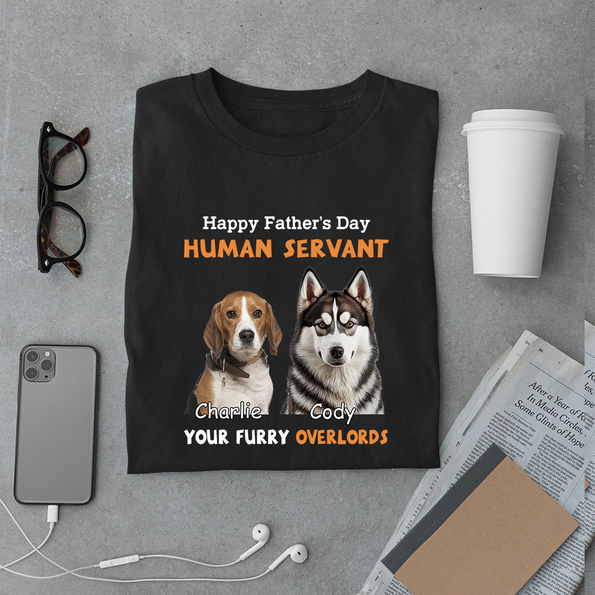 Happy Father's Day Human Servant - Personalized Custom Photo Shirt My-Servant---2.jpg