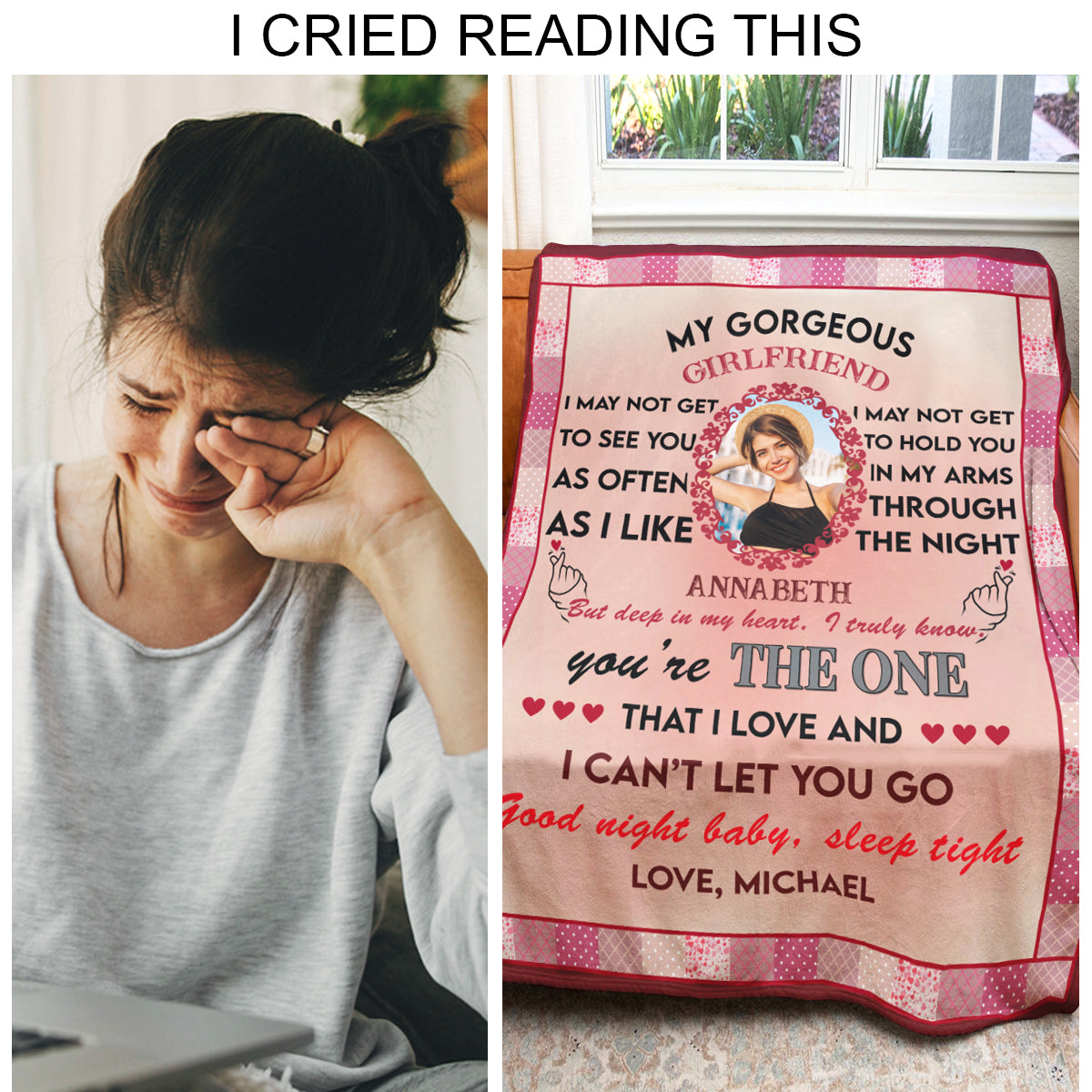 I May Not Get To See You - Personalized Blanket - Anniversary, Lovely Gift For Couple, Spouse My_wife_cried_reading_this.jpg