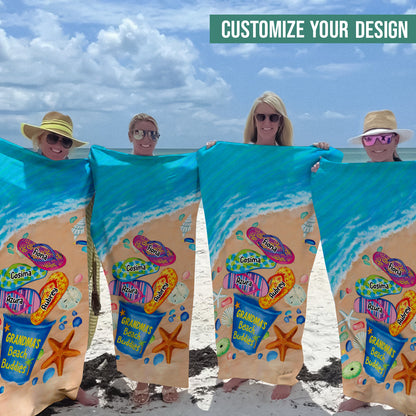 Nana's Beach Buddies - Personalized Beach Towel - Gift For Grandma, Summer Nana_sBeachBuddies-2.jpg