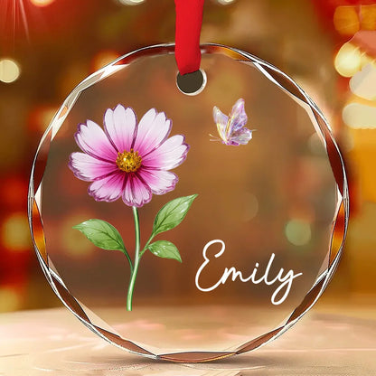 Birth Month Crystal Flower - Personalized Crystal Ornament - Christmas Gift For Sister, Bestie, Family