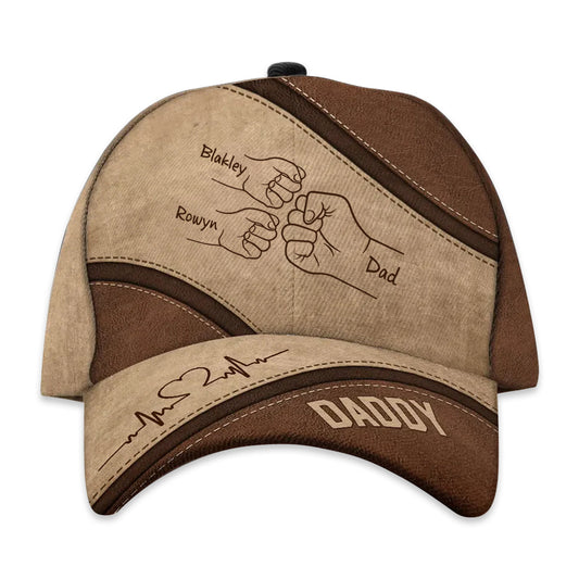 Fist Bump Daddy And Kids - Personalized Classic Cap - Gift For Father, Father's Day PSL1714961989849568.jpg