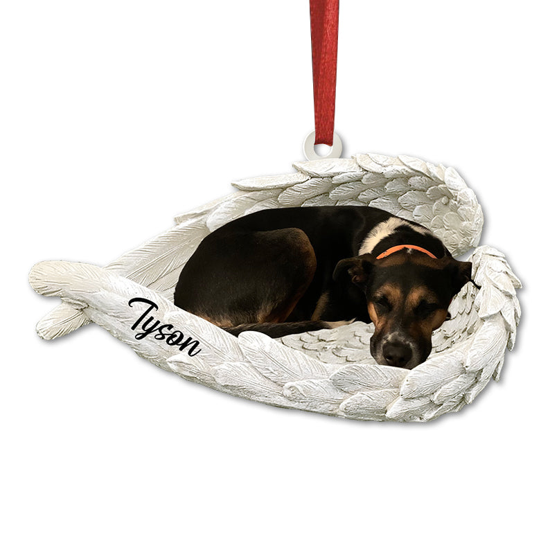 Personalized Photo Dog Loss Memorial Ornament, Sleeping Pet Within Angel Wings, Loss Pet Gifts, Dog Lovers Gift, Custom Pet Ornament Gift PSL1718697336633544.jpg
