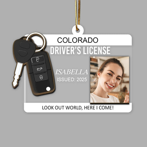 Personalized New Driver Ornament 2025, Drivers License Ornament, Gift for New Driver, Driving Ornament, Drivers Permit Christmas Ornament PSL1730260332843571_f4d7ea07-665d-4747-a278-75e5239408b9.jpg