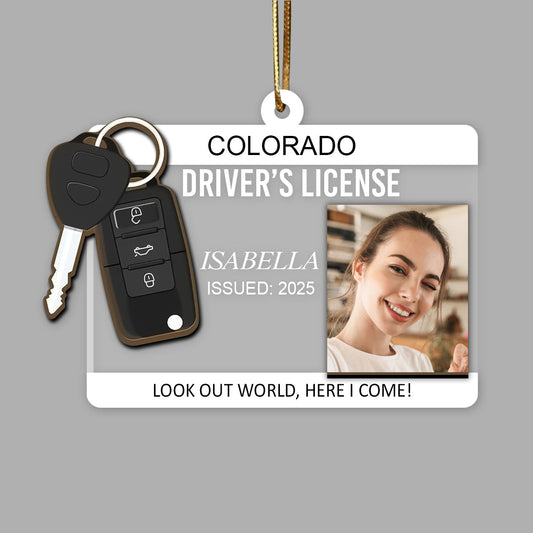 Personalized New Driver Ornament 2025, Drivers License Ornament, Gift for New Driver, Driving Ornament, Drivers Permit Christmas Ornament PSL1730260332843571_f4d7ea07-665d-4747-a278-75e5239408b9.jpg