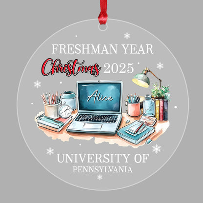 First Year At College Ornament 2025, Freshman Year Christmas 2025,College Ornament, College Christmas Keepsake, New College Student Ornament PSL1730272274273624.jpg
