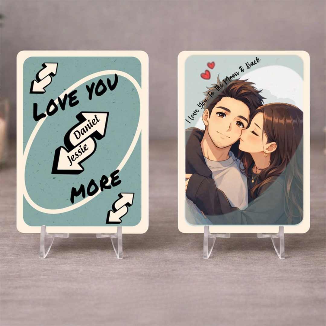 I Love You More - Personalized Portrait Poke Card
