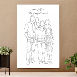 Minimalist Family Outline Print - Personalized Poster