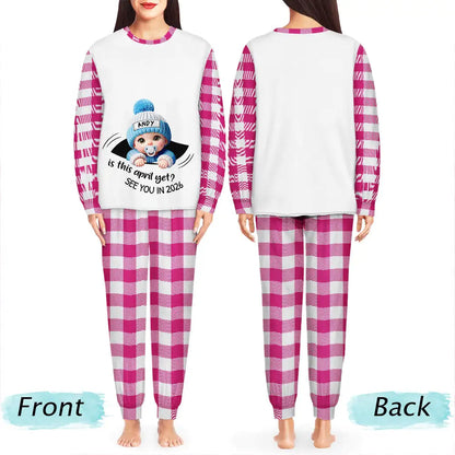 Baby Expecting Christmas On The Inside See You In - Personalized Unisex Pajamas Set