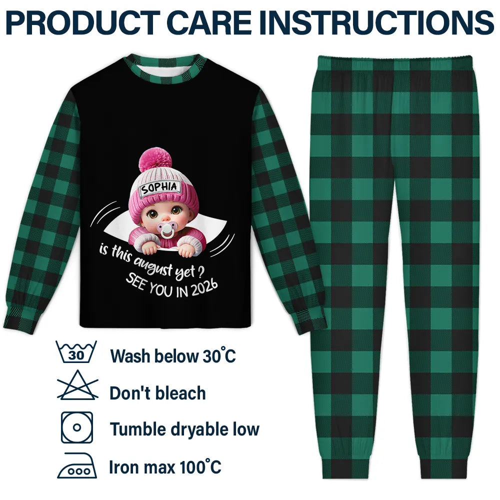 Baby Expecting Christmas On The Inside See You In - Personalized Unisex Pajamas Set