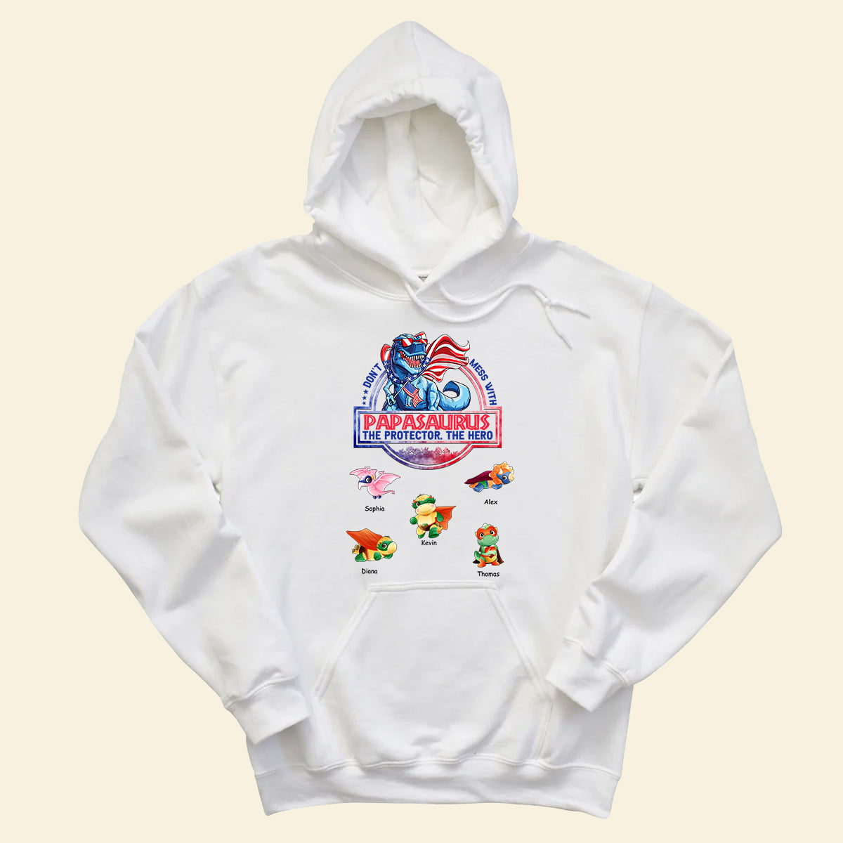 Papasaurus The Protector The Hero - Personalized Apparel - Gift For Father, Grandpa PapasaurusTheProtectorTheHero-2.jpg