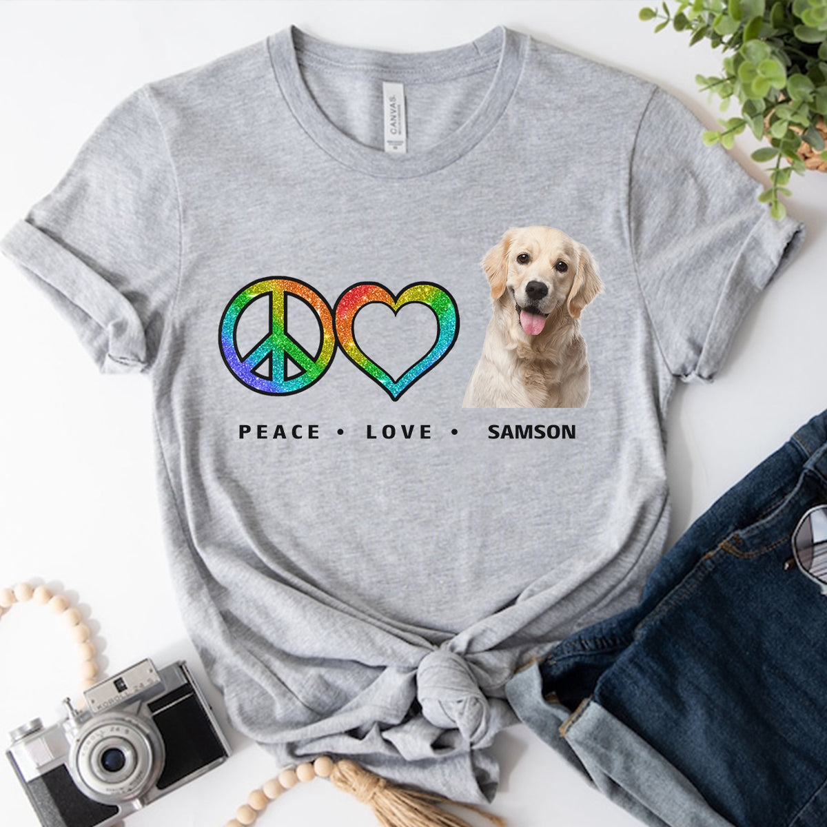Peace Love Pet Funny - Personalized Custom Photo Shirt Peace-Love-Pet-Funny---1.jpg