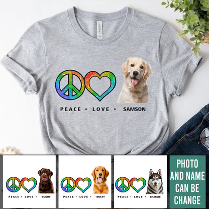 Peace Love Pet Funny - Personalized Custom Photo Shirt Peace-Love-Pet-Funny---2.jpg