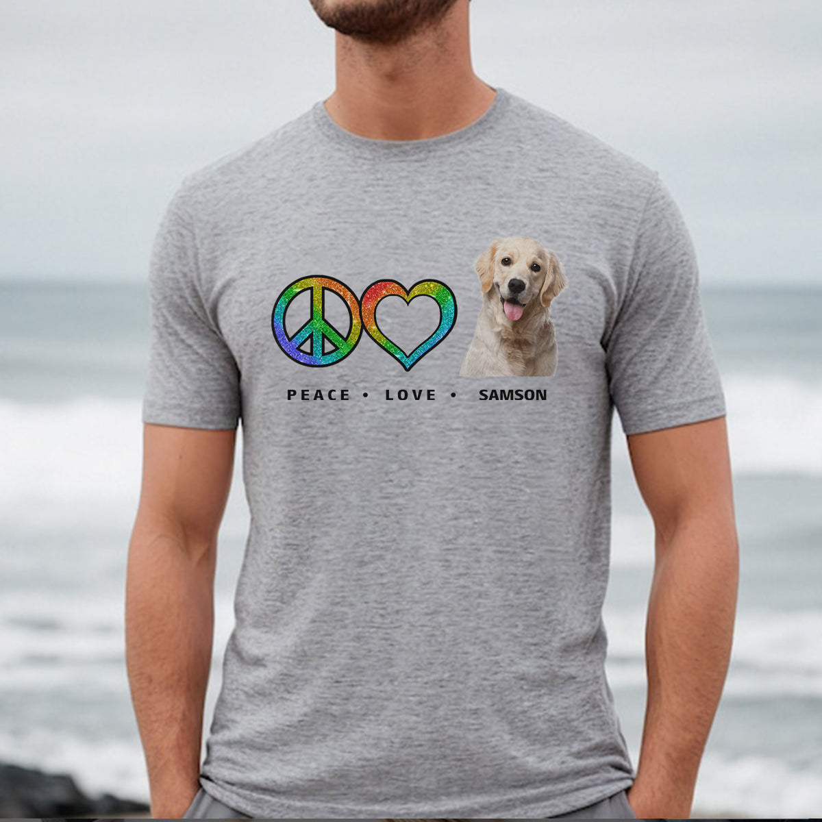 Peace Love Pet Funny - Personalized Custom Photo Shirt Peace-Love-Pet-Funny---3.jpg