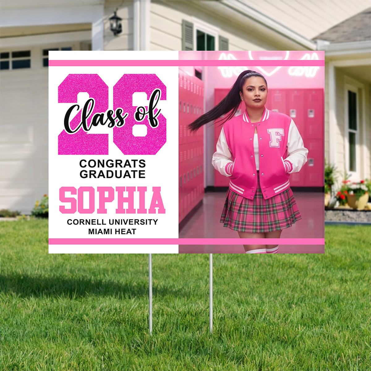 Glitter Class of 2026 Congrats Graduation Yard Sign - Graduation Party Decorations - Class of 2026 Lawn Sign