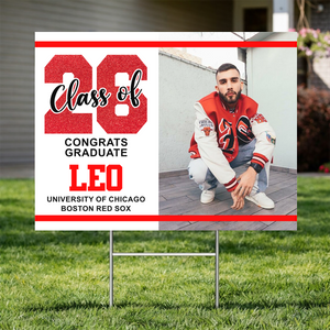 Glitter Class of 2026 Congrats Graduation Yard Sign - Graduation Party Decorations - Class of 2026 Lawn Sign