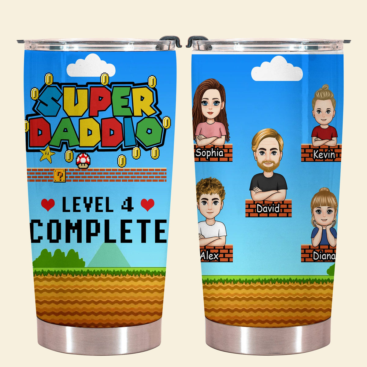 Super Daddio Level Complete - Personalized Tumbler - Funny, Loving Gift For Father, Dad, Father's Day, Birthday Gift SUPERD_1.jpg