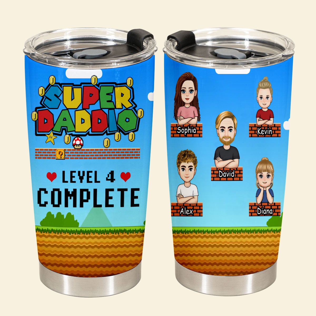 Super Daddio Level Complete - Personalized Tumbler - Funny, Loving Gift For Father, Dad, Father's Day, Birthday Gift SUPERD_2.jpg