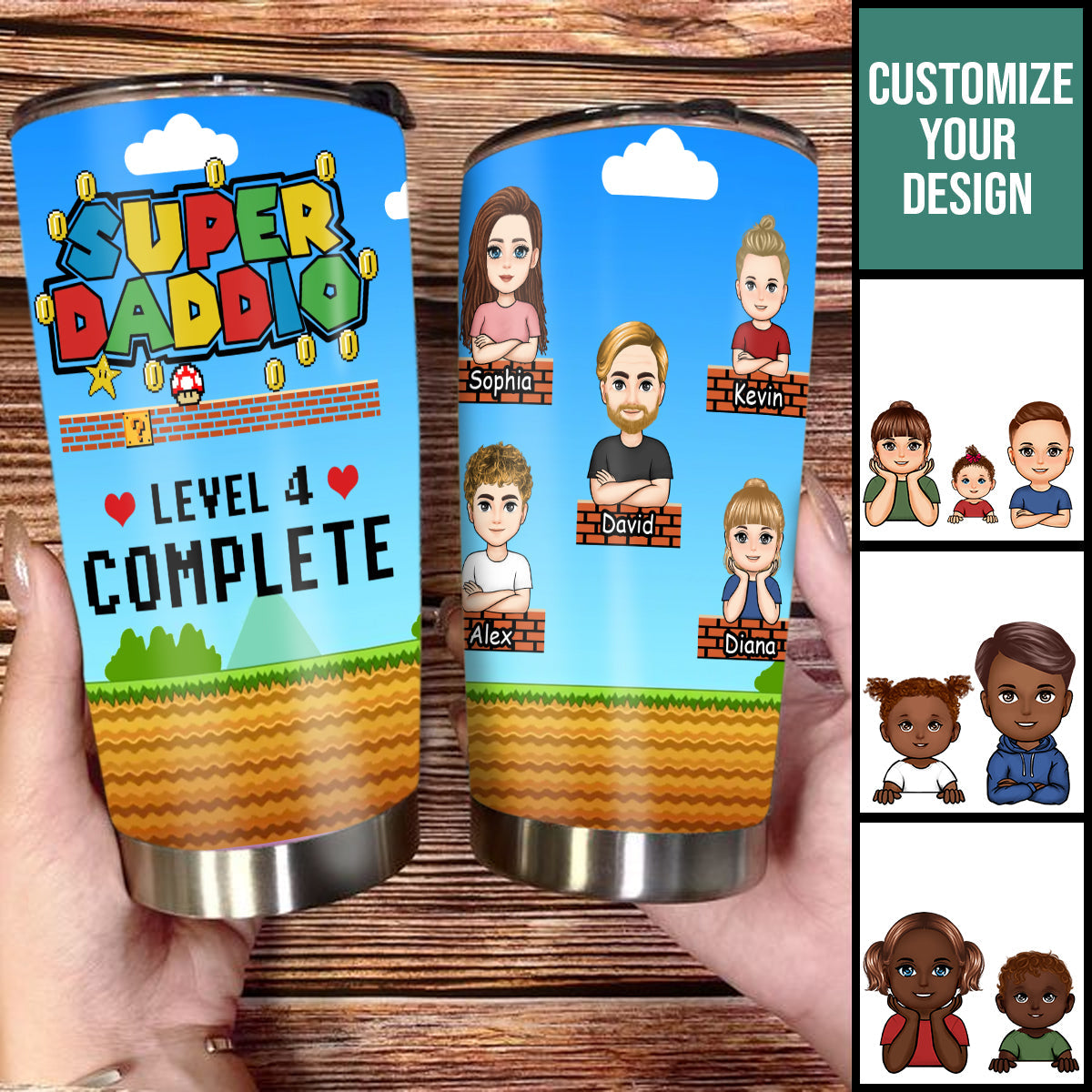 Super Daddio Level Complete - Personalized Tumbler - Funny, Loving Gift For Father, Dad, Father's Day, Birthday Gift SUPERD_4.jpg