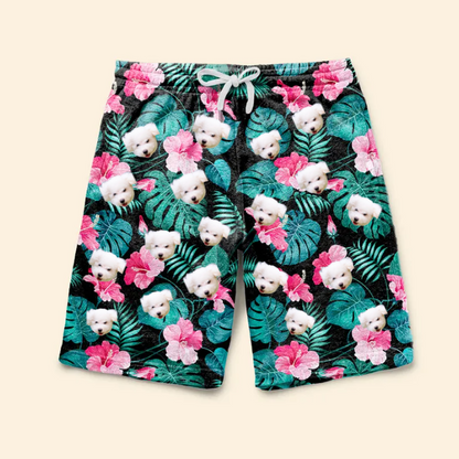 Tropical Vibe, Personalized Photo Dog Face Beach Short Screenshot_1_5000x_dc025968-0e33-45c3-852b-571486844855.png