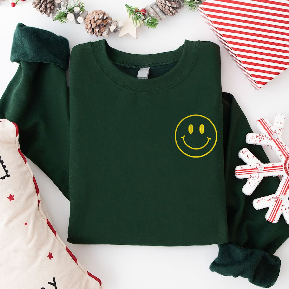 Embroidered Happy Face Comfort Colors Shirt, Custom Happy Face Shirt, Smile Shirt, Retro Happy T-Shirt, Embroidered Shirt, Custom Shirt