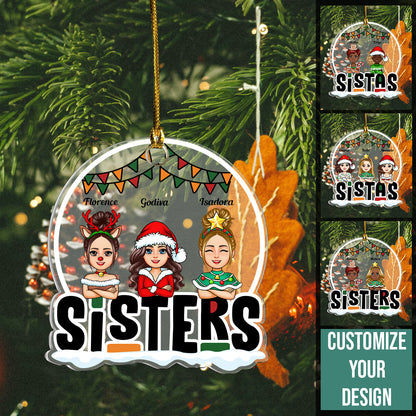 Sistas Forever - Personalized Shaped Ornament - Christmas Gift For Sisters, Bestie, Friends SistasForever-1.jpg
