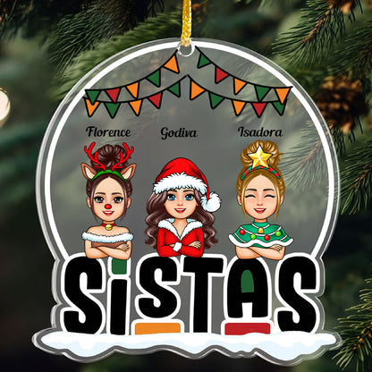 Sistas Forever - Personalized Shaped Ornament - Christmas Gift For Sisters, Bestie, Friends SistasForever-2.jpg